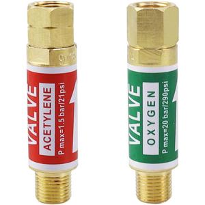 Oxygen Acetylene Flashback Arrestors Set, Torch End