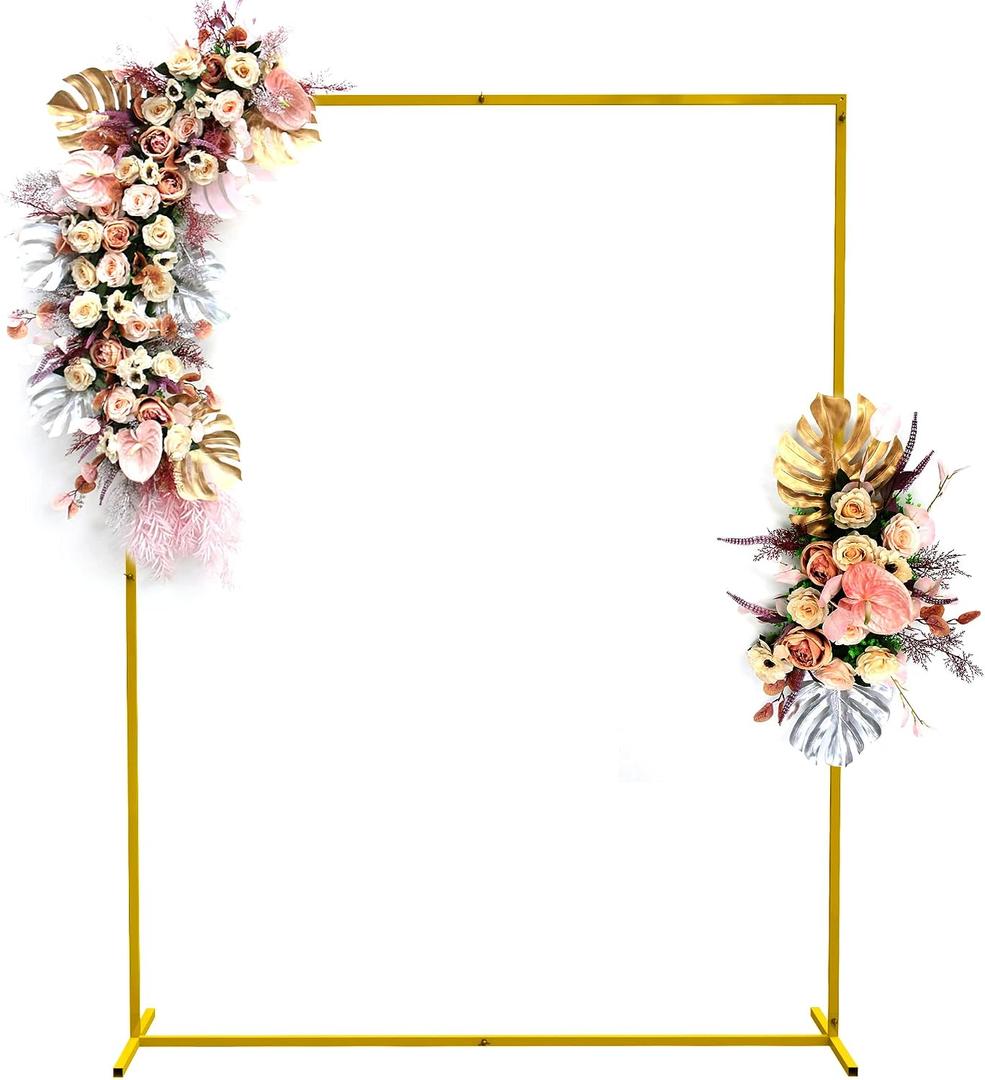 Balloon Arch Stand for Wedding Ceremony 5FT Metal Gold Garden Arch Arbor for Ceremony Birthday Party Celebration Baby Shower Candy Tables Anniversary Portable Photo Backdrop Stand