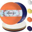 Homienly Wheat Straw Dinner Plates 10 Inch Unbreakable Set of 8 - Dishwasher and Microwave Safe Plastic Plates Reusable - Lightweight Plates for Kitchen,Camping,Outdoor - Mondrian Series