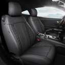 Seat Cover for Ford Mustang Coupe 2025 2024 2023 2022 2021 2020 2019 2018 2017 2016 2015, Waterproof Faux Leather Seat Covers, Black