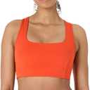 Amazon Essentials Womens Active FormFlex Buttery Soft Light Support Square Neck Racerback Sports Bra (Bright Red)