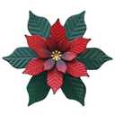 YEAHOME Chrismas Wall Decorations Indoor - 11 Inch Metal Flower Wall Art Decor, Poinsettia Yard Garden Decor Hanging for Kitchen, Bathroom, Bedroom, Handmade Gift for Home, Indoor or Outdoor