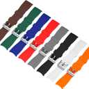 Kai Tian 18mm 20mm 22mm 24mm Curved Ends Silicone Watch Band, Premium Soft Silicone Adjustable Black Watch Bands Replacement Rubber Watch Strap for Women Men (Green)