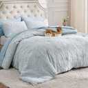 Bedsure Boho Tufted Green Comforter Full Size, GentleSoft™ 3 Pieces Boho Farmhouse-Style Decor Bedding, Arch Bedding for All Seasons, 1 Bed Comforter, 2 Pillow Shams, 82x86 Inches
