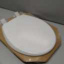 Mayfair Cassel Slow Close Toilet Seat, Easy Clean, Non Slip Premium Wood Seat, Easy Install, Made in USA, Round, White