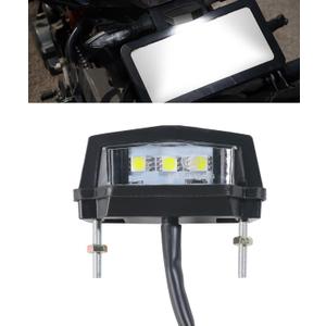 Motorcycle License Plate Light,Car Accessories Universal Led License Plate Light,Motorcycle Tail Light,Waterproof 6K Tail Light License Plate Mount Brake Lamp,Suitable for Most Motorcycles