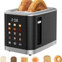 Touch screen Toaster 2 Slice Digital Timer Toasters with 6 Bread Types & 6 Shade Settings, Smart Extra Wide Slots Toaster with Bagel Defrost Reheat Cancel Function