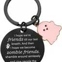 2 x Lapsia Best Friend Keychains  Funny Birthday Gifts for Friends, Christmas Gifts for Women, Cute Stocking Stuffers