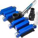 Aquatix Pro Pool Vacuum Head with Wheels & Hose Adapter, 14" Professional Grade, Aluminium Handle, 12 Weighted Plates, Stainless Steel Balls, 5.7lbs Flex Swivel Swimming Pool Head with Bottom Brush