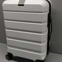 KROSER Hardside Expandable Carry On Luggage with Spinner Wheels & Built-in TSA Lock, Durable Suitcase Rolling Luggage with USB Port, Carry-On 20-Inch, White