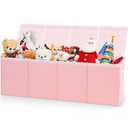 Patelai Extra Large Toy Box Chest with Lids 4/3 Grids Large Chest Collapsible Kids Toy Storage Baskets Gifts for Boys Girls Living Room Nursery Playroom(49.2 x 13 x 15.7'',Pink)