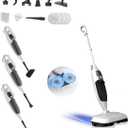 Steam Mop with 13 Accessories,Steam Cleaner Home Use,Floor Scrubber spin mop for Hard Wood Floors,tile Scrub Steamer Deep Cleaning,Carpet, 4 Washable Mop Pads,Heat-Up