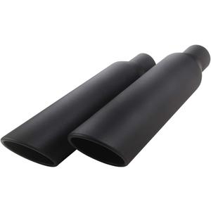 LCGP 2 Pcs 2.5" Inlet Exhaust Tips,2.5" Inlet x 4" Outlet x 17" Overall Length, Weld On, Universal Stainless Steel Black Diesel Exhaust Tailpipe