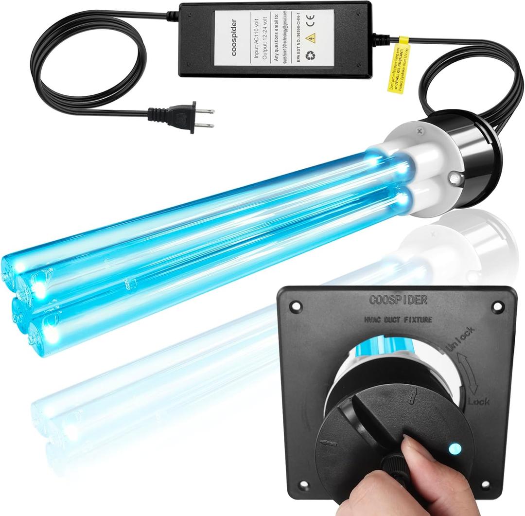 Powerful 80W HVAC Duct UVC Light, High-Power Duct Sanitizer UV Light with Ceramic Base, Dual H-Tube Design for Long-Lasting Performance - Perfect for Homes, Offices, Hospitals, Mall and Large Spaces