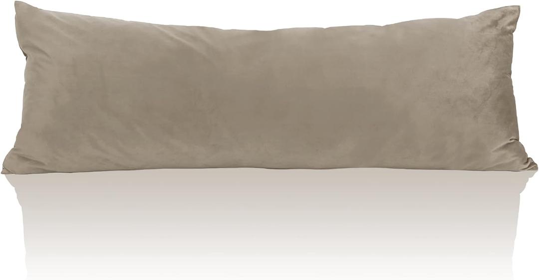 StangH Camel Beige Body Pillow Cover, Super Soft Velvet Case 20 x 54 Pregnancy Body Pillow Nursery Baby Protect Bed Pillowcase Couch Pillow, 20 x 54-inch, 1 Piece