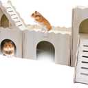 Hamster Hideout House Multi Chamber Rat Hide Hut Castle Large Climbing Playground Exploring Labyrinth Tunnel for Syrian Dwarf Gerbils Hamsters Mice (Pattern B)