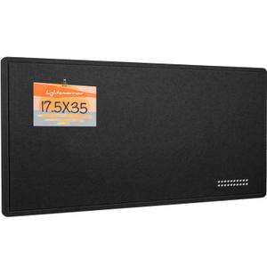 Lightomorrow Bulletin Board, 35 x 17 1/2 inches Felt Board - Decorative Pin Board, Cork Board Alternative for Wall, Foldable Self-Adhesive Vision Board Prayer Board with 20 Pushpins Black