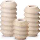 Retisee 3 Pcs Marble Candle Holder Natural Travertine Candlestick Holders Vintage White Candle Stand with Natural Stone Holes Modern Decorative Candle Holder 3/4 Inch Thick Candles for Home Wedding