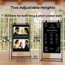 2PCS Welcome Sign Stand, Adjustable Sign Holder Stand w/ Poster Design Templates & Leather Straps, Heavy Duty Metal Easel for Wedding, Bridal Shower Baby, Birthday Party, 68" x 30" x 20"