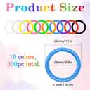 300 Pcs Flexible Plastic Binder Rings,20mm Loose Leaf Rings for Scrapbooks, Index Cards,Documents & Office Supplies Durable Organization Clips for Home,School,and Craft Projects(10 Colors)