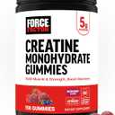 Force Factor Creatine Monohydrate Gummies, NSF Certified, 5g Dose for Men & Women to Support Muscle, Strength, Recovery, Cognitive Health & Memory, Mixed Berry, 150 Gummies (EXP 05/01/27)