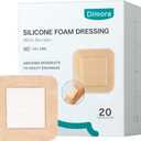 Dimora Silicone Foam Dressing 3x3 inch with Border 20 Pack, Wound Bandage, Gentle Adhesive Waterproof Pads for Sensitive Skin Wound Care 7.5x7.5 cm