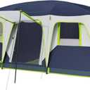 LET'S CAMP 12 Person Camping Tent, Large 3 Room Cabin Tent 16 x 11 ft with Rainfly, Canopy Door, 6 Mesh Windows and Privacy Dividers, Weather Resistant Family Shelter for Car Camping and Festivals