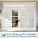 rabbitgoo Frosted Glass Window Privacy Film, No Glue, Anti-Glare Heat Blocking, Easy to Install, Renter Friendly Removable Opaque Bathroom Window Clings for Glass, 23.6" x 157.4"