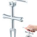 Enhon 4 Sided Drain Strainer Wrench with Sliding Handle for Bath/Shower Sink Tool for Installing Removing Pop Up Plugs, Basket Drains and Closet Spuds