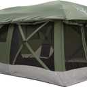 Gazelle Tents, T4 Tandem Hub Tent with Overland Kit, Easy 90 Second Set-Up, Waterproof, UV Resistant, Removable Floor, Ample Storage Options, 4-8 Person, Alpine Green/Slate, 165" x 94" x 78", GK915