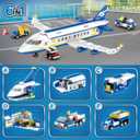 WINGIFT 510 Pcs City Passenger Airplane Building Set, 6 IN1 Plane Building Blocks Toys, STEM Aircraft Bricks with Shuttle Bus, Baggage Truck,Airplanes Model Toys Gifts for Adults Boys Girls Age 6-12+