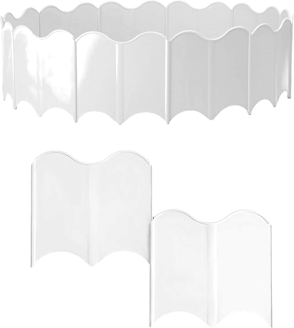 20PCS Interlocking Landscape Garden Lawn Yard Edging Border, Plastic Decoration Landscaping Edging, Flexible Fence Border for Gardens, Courtyards, Parks, Landscape (White)