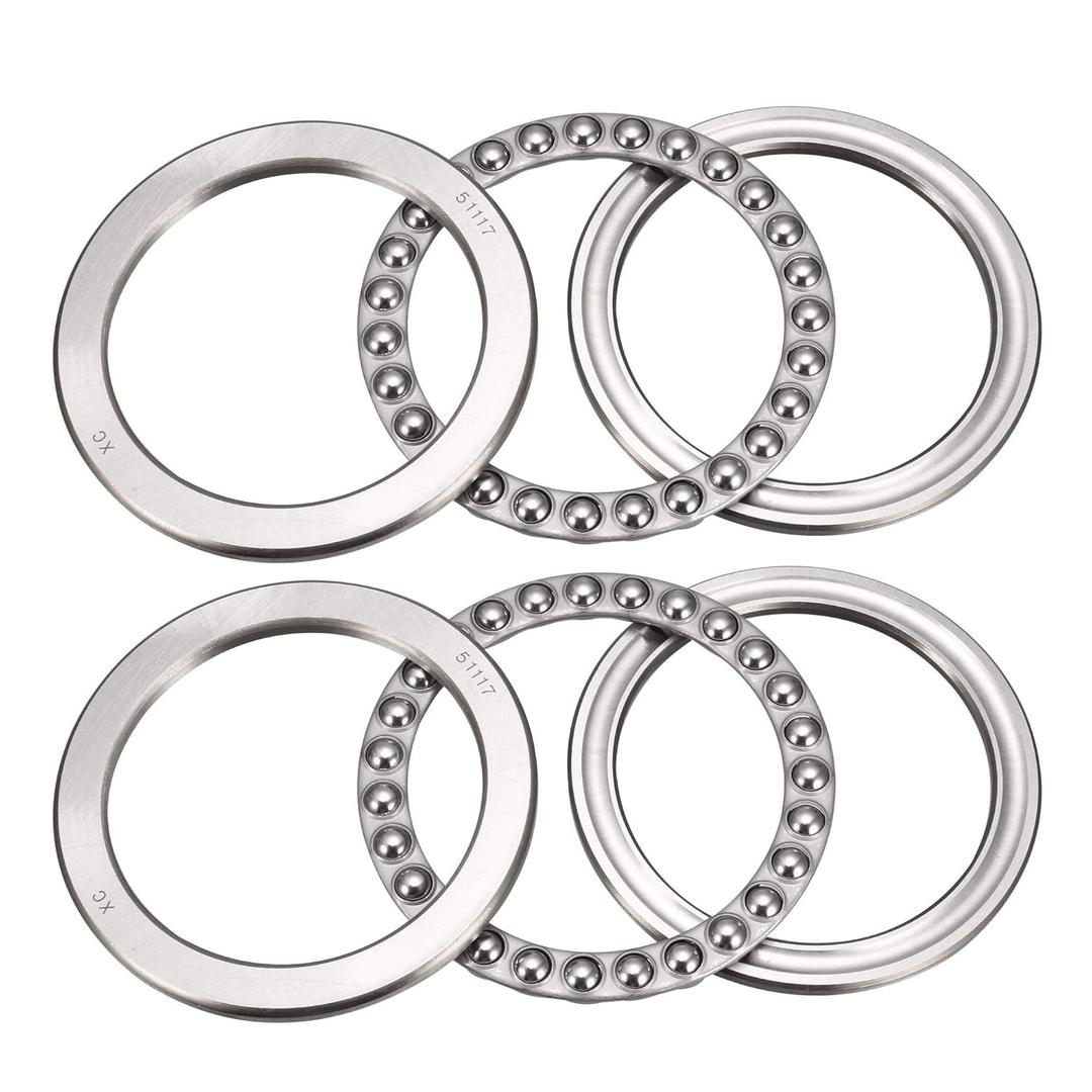 uxcell 51117 Miniature Thrust Ball Bearing 85mm x 110mm x 19mm Chrome Steel with Washer 2 Pcs