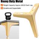 7 inch Metal Furniture Legs, Gold Legs for Furniture Set of 8, Modern Replacement feet for Cabinet Sofa Couch Table Chair Bed Dresser Wardrobe Risers DIY Replacement