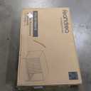 Feandrea Cat Litter Box Enclosure, Hidden Litter Box Furniture with Scratch Pad, Front Entry, Double Cabinet Doors, Modern Style, 31.5" Cat House Washroom Side End Table, White and Gold