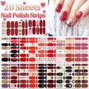 SILPECWEE 20 Sheets Valentine's Day Nail Polish Stickers Decals Nail Wraps for Women Gel Nail Strips Self Adhesive Nail Polish Strips Holiday Manicure Design for Nail Art with 1pc Nail File