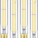 T10 Led Tubular Bulb 60 Watt E26 Incandescent Bulb 6W Dimmable Edison Led Long 3000K Soft White 600lm E26 Medium Base Lamp 7.3in,4-Pack