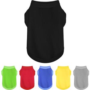 Elevate Your Dog's Fashion Quotient with Colorful and Breathable Sleeveless Cotton Shirts! Perfect Pet Apparel for Small to Medium Dogs Black L