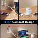 Retractable USB C Charger Wall Plug with 35.5in/90cm Type C Cables Cords,40W Fast Charging Foldable Block Multi Charger for All Devices for iPhone 17/16/15/14/13/12,iPad,Galaxy,Pixel
