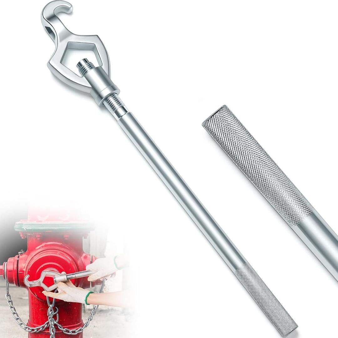 Tandefio 1 Pcs Fire Hydrant Wrench Adjustable, 1-1/2 to 3 20 Inch Multifunctional Hydrant Wrench for Tightening Fire Nuts Tightening Water Pipes, 3 Position Adjustable Nuts 1-1/2 to 3