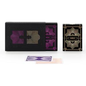 SLOWPLAY 100% Plastic Playing Card Set, 2 Decks (Purple & Gold), Jumbo Index, Poker Size, Superior Flexibility and Durability, Waterproof & Washable, Professional Playing Cards for Texas Holdem Poker