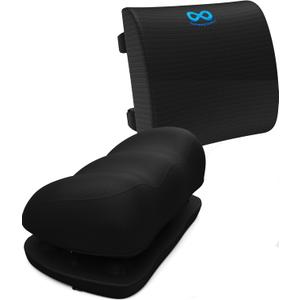 Everlasting Comfort Back Cushion and Foot Rest Bundle  Memory Foam Support for Posture, Back Pain Relief, and Enhanced Comfort for Desk, Office, and Gaming Chairs