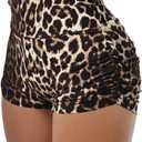 RoseSeek Women's Micro Shorts Elastic Waist Skinny Mini Shorts Casual Low Rise Y2K Shorts Lounge (Brown, XS)