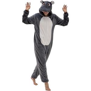 Adult Onesie Pajamas Unisex Sleepwear (Hippo, Medium)