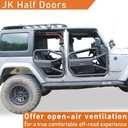 2 Rear Doors Set Off Road Compatible for 2007-2018 Jeep Wrangler JK,Fashion Design with Big Size Tube,Rear