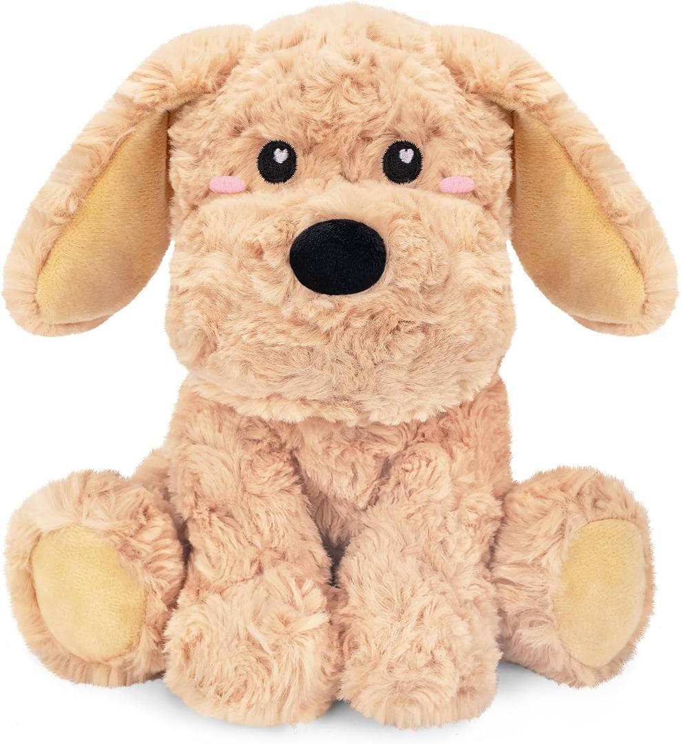 Golden Retriever Dog Microwavable & Weighted Puppy Stuffed Animals- 1.5 Lbs Unscented Doodle Heating Pad for Warmth, Period Cramps & Anxiety, Cute Dog Plushie Toy Gifts for Women Girls & Kids