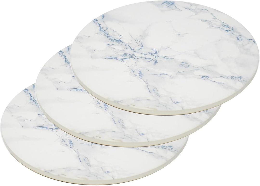 Ceramic 8" Trivets - Marble Style Heat Resistant Hot Pads, Pot Holders for Kitchen, Countertops, Table - Set of 3
