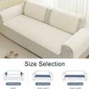 Waterproof Couch Cover for Dogs Washable, Non Slip Back Sectional Sofa Covers for 3 Cushion Couch Pet Friendly, Soft Dog Bed Cover. (Cream White, 30" x 30")