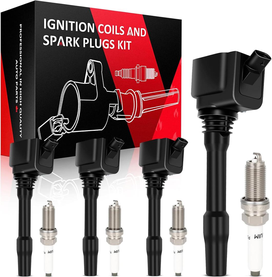 SCITOO 4 ignition coils + 4 iridium Spark Plugs for MINI COOPER 230i 340i 530e 530i 540i 740i X1 i8 2138643360 C-974 C1842 UF750