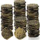Hanaive 100 Pcs Pirate Coins Plastic Fake Play Coins Replica Spanish Doubloons for Pirate Party Treasure Chest Board Tokens Cosplay St. Patrick's(Bronze,Classic) Pack Of 2